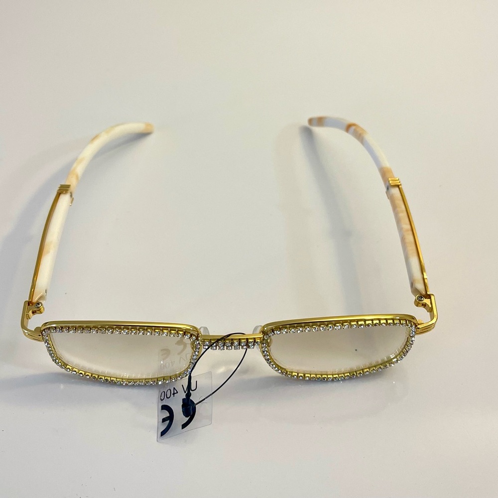 Gold and Cream Unisex Accessory Glasses